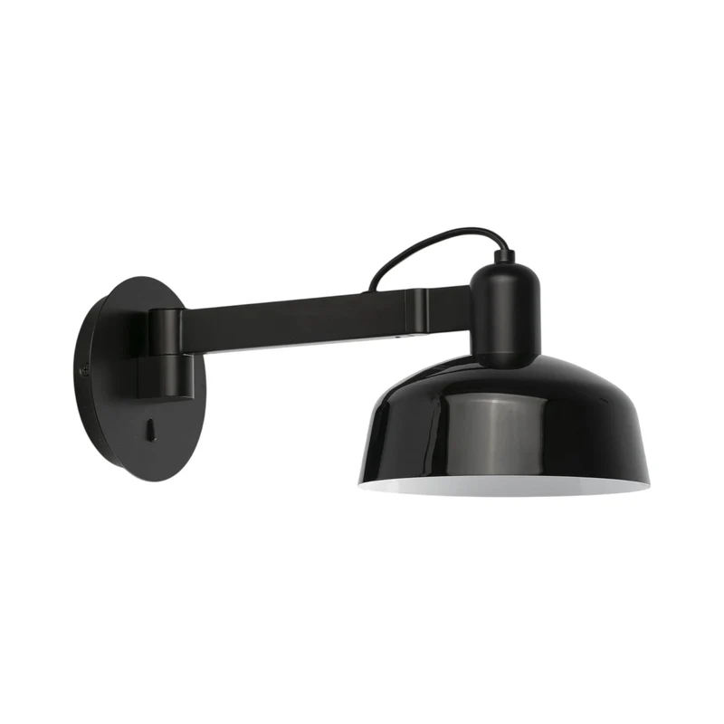 Tatawin Arm Wall Light Gloss Black / Steel