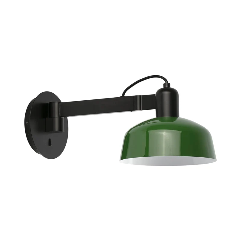 Tatawin Arm Wall Light Gloss Green / Steel
