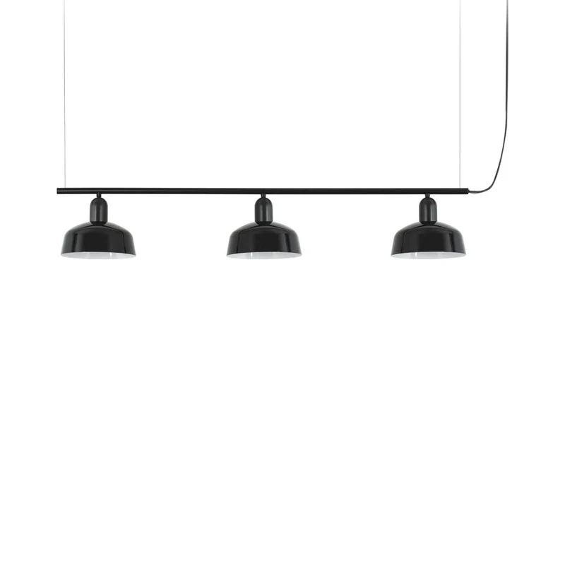 Tatawin Linear Pendant Light Gloss Black / Steel / 7-Inch