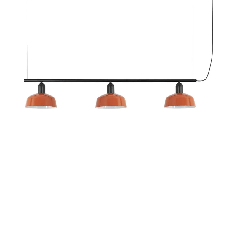 Tatawin Linear Pendant Light Gloss Reddish Orange / Steel / 7-Inch