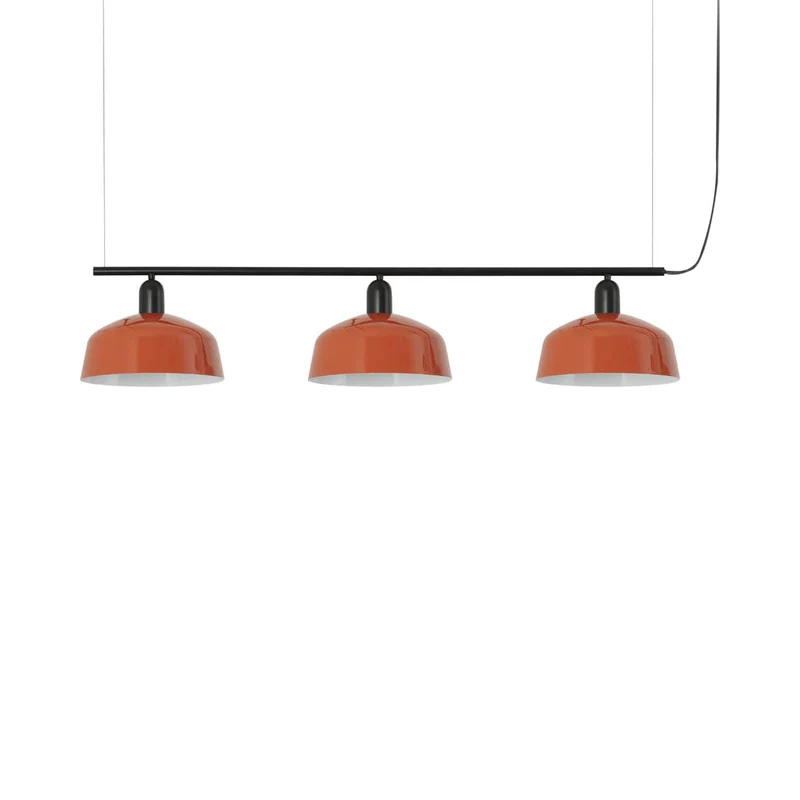 Tatawin Linear Pendant Light Gloss Reddish Orange / Steel / 10-Inch