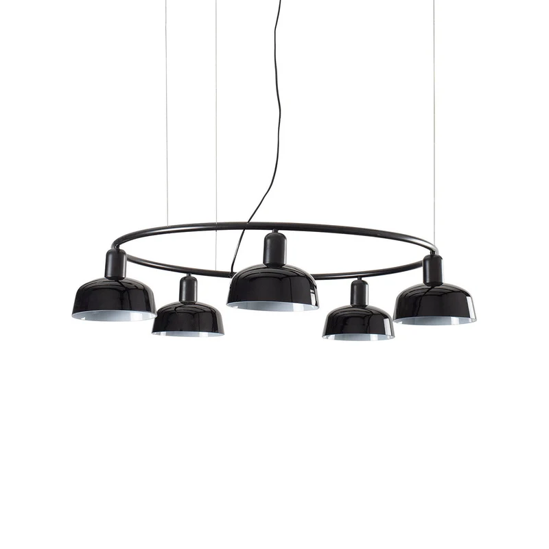 Tatawin Circular Pendant Light Gloss Black / Glass / 7-Inch
