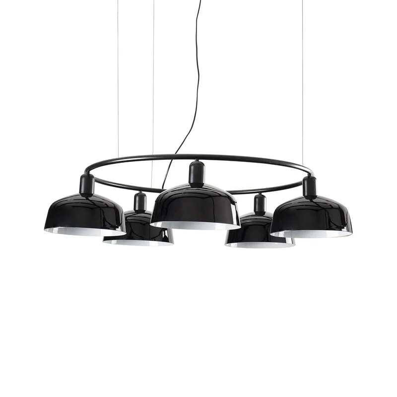 Tatawin Circular Pendant Light Gloss Black / Glass / 10-Inch