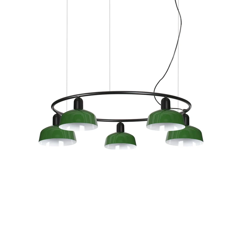 Tatawin Circular Pendant Light Gloss Green / Steel / 7-Inch