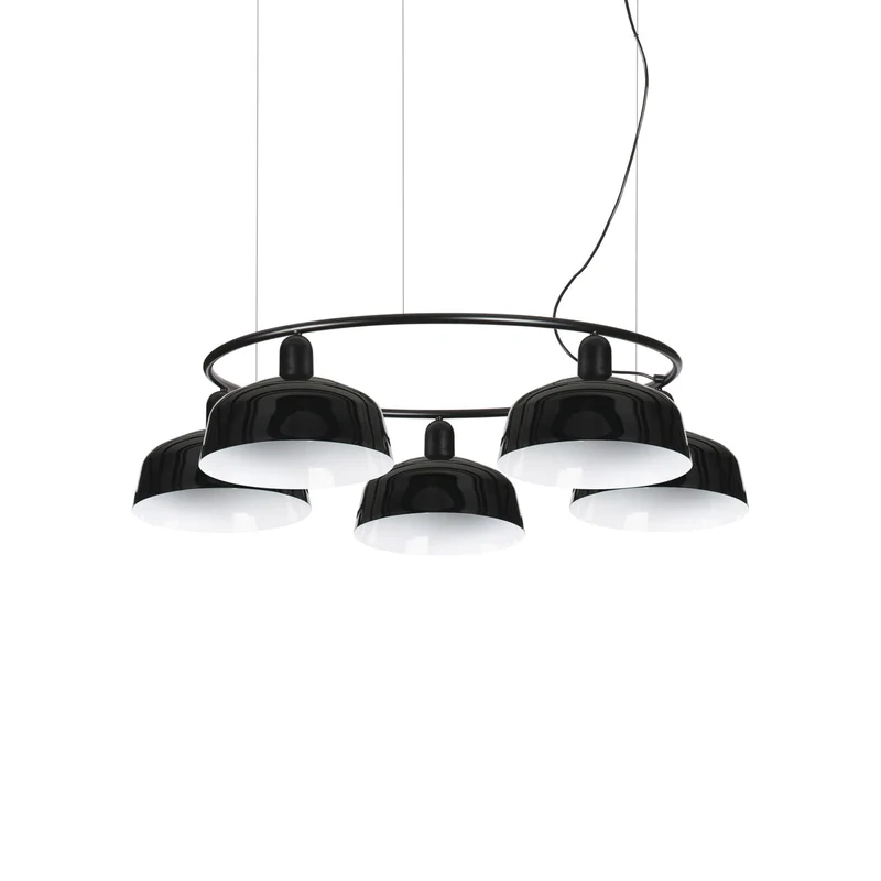 Tatawin Circular Pendant Light Gloss Black / Steel / 10-Inch