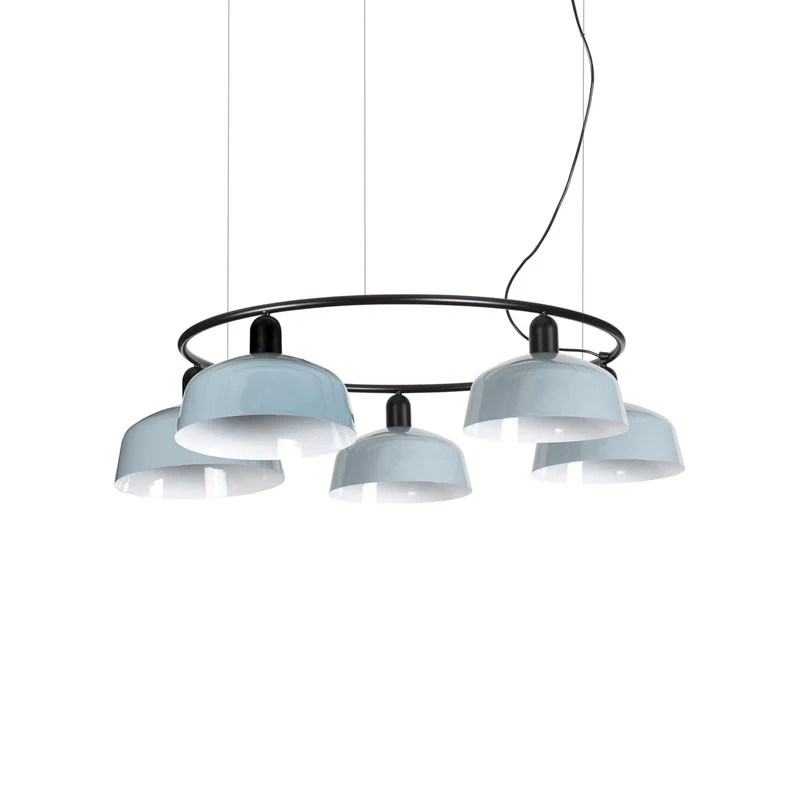 Tatawin Circular Pendant Light Gloss Grayish Blue / Steel / 10-Inch