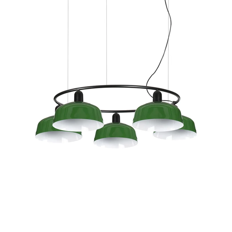 Tatawin Circular Pendant Light Gloss Green / Steel / 10-Inch