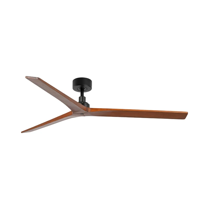 Klim Ceiling Fan Matt Black/Dark Walnut / Large / Without Light