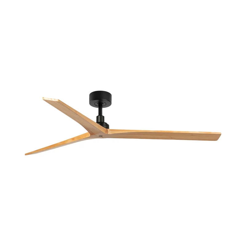 Klim Ceiling Fan Matt Black/Pine / Large / Without Light