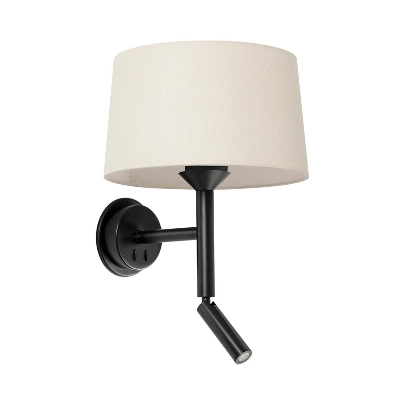 Windsor Reader Wall Light Matt Black / Off White