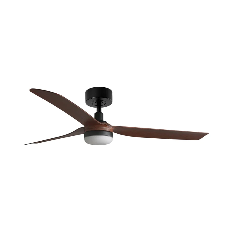 Punt Ceiling Fan Matt Black / Walnut / With Light