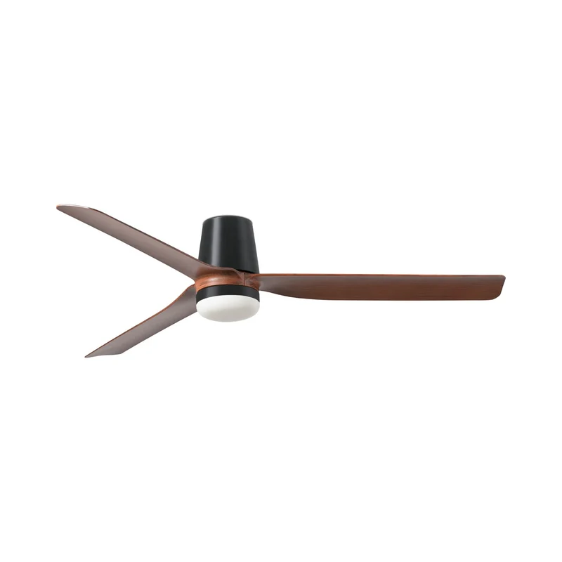 Punt Tub Ceiling Fan Matt Black / Walnut / With Light