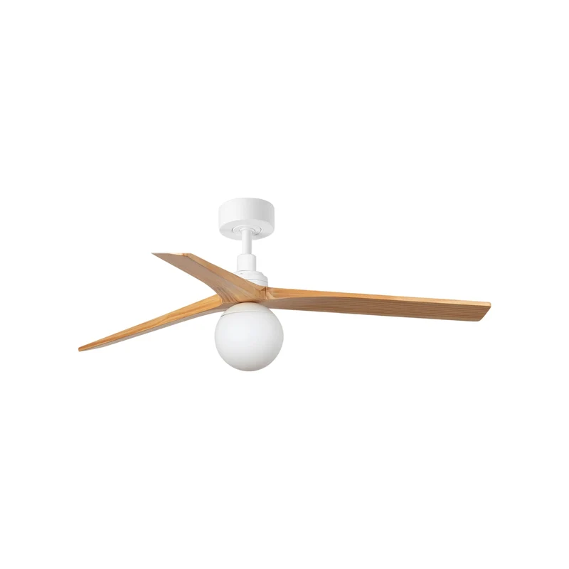 Klim Ceiling Fan Matt White/Pine / Medium / With Light