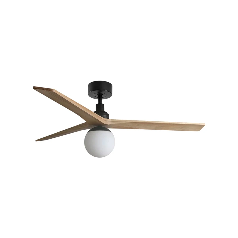 Klim Ceiling Fan Matt Black/Pine / Medium / With Light