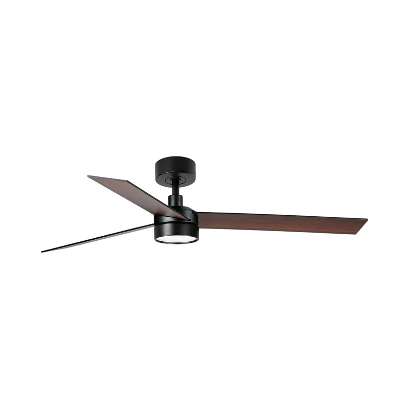 Rudder Ceiling Fan Matt Black / With Light