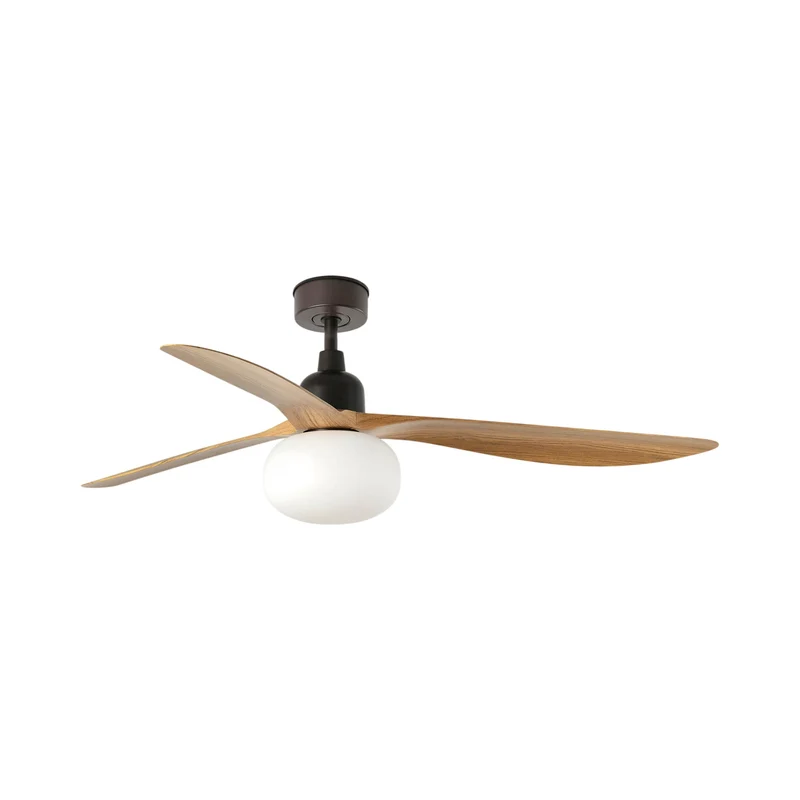 Outwood Ceiling Fan Dark Brown / Oak / With Light