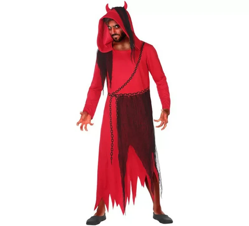 Disfraz de Diablo con Cadenas para hombre M-L