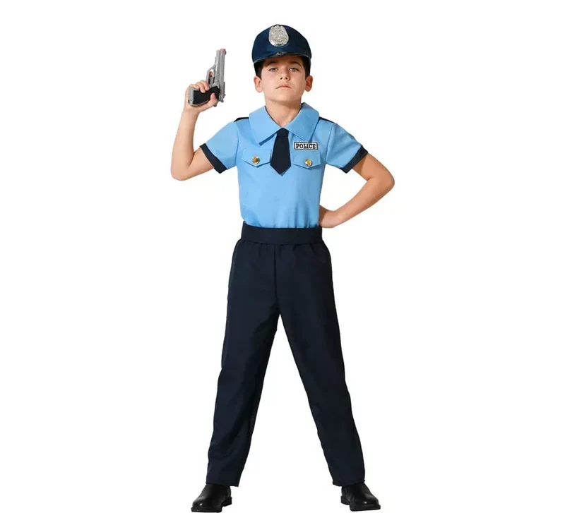 Disfraz de Policía azul para niño 5-6A
