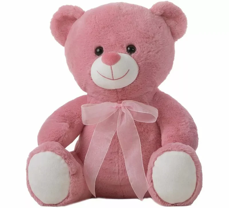 Oso de Peluche rosa con Lazo en varios tamaños 80cm