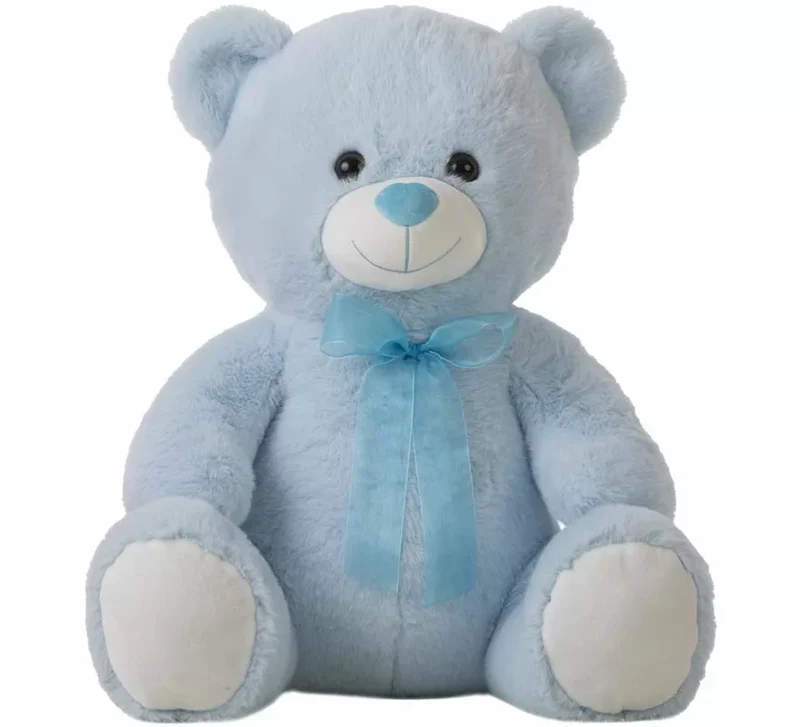 Oso de Peluche azul con Lazo en varios tamaños 80cm