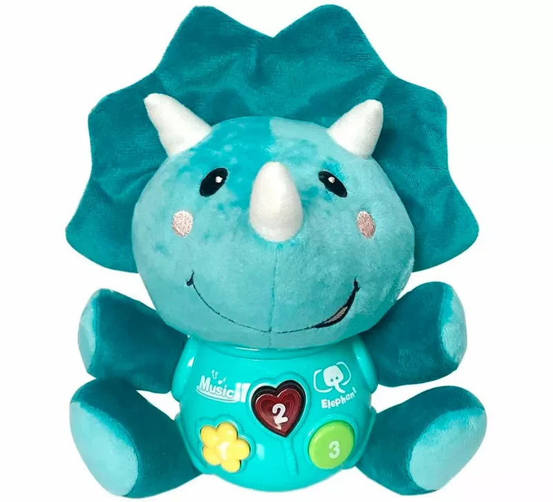 Rino Musical de Peluche con Luz y Sonido de 24 cm Sin talla