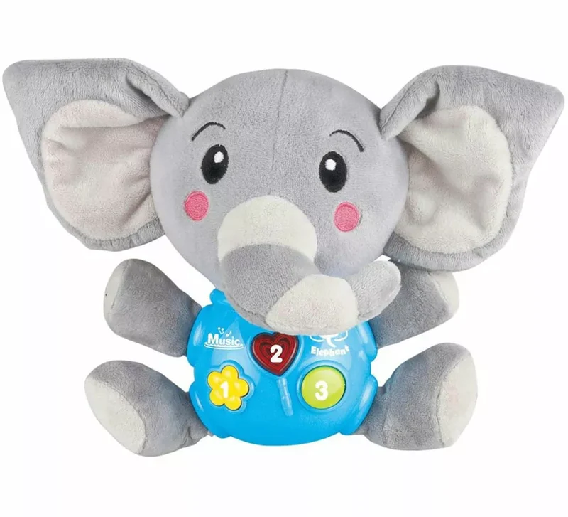 Elefante Musical de Peluche con Luz y Sonido de 24 cm Sin talla