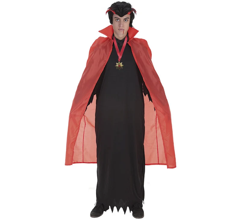 Capa Roja Larga de Vampiro o Demonio para Adultos M/L