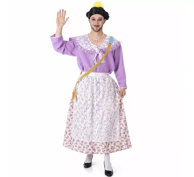 Disfraz de Fallera Lila para adulto L