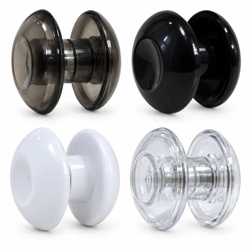 Puxador Acrílico Redondo Porta Vidro Blindex 1 Furo Cores