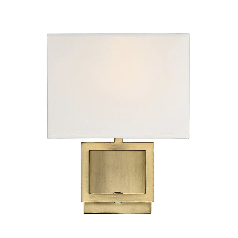 Meridian One Light Wall Sconce Natural Brass
