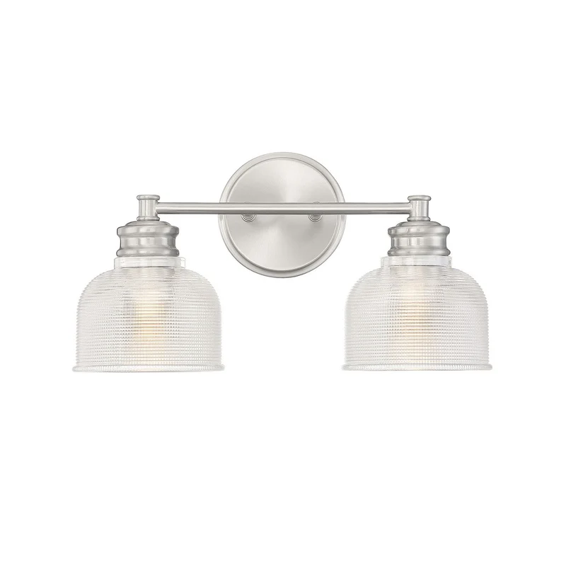 Meridian Two Light Bathroom Vanity Light Brushed Nickel