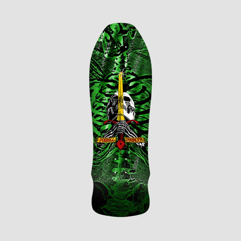Powell Peralta Geegah Skull & Sword Reissue 179 Skateboard Deck Green Foil - 9.75" 9.75 Inches / Green Foil