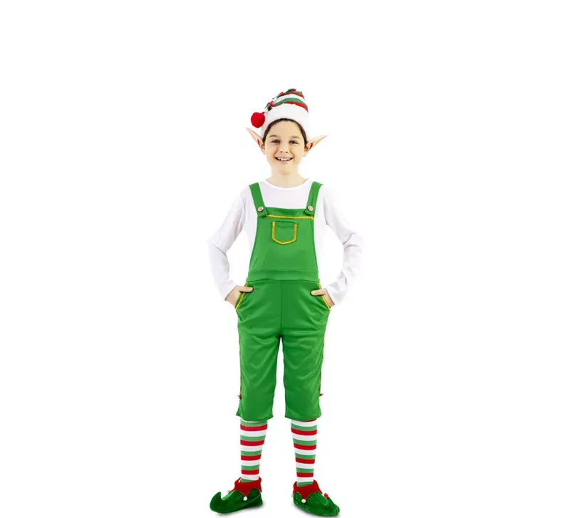 Disfraz de Elfo Verde con gorro para niños 5-6A