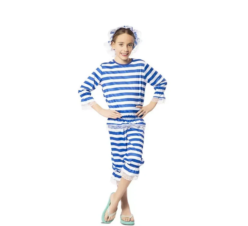 Disfraz de Srta. Bañista Retro Años 20 Azul para niña 3-4A