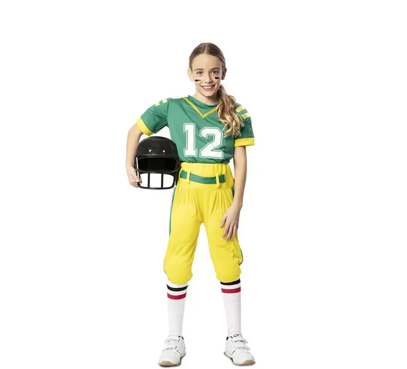 Disfraz de Jugadora de Fútbol Americano Verde para niña 5-6A