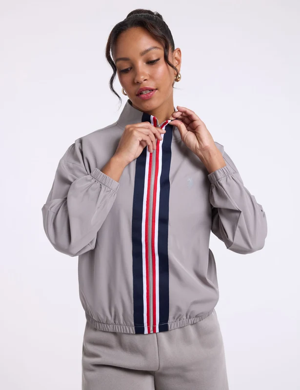 FULL ZIP STRIPE TRACK JACKET MOONROCK / S