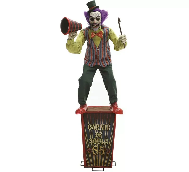 Payaso Carnival con luz, sonido y movimiento de 2,15 m Sin talla