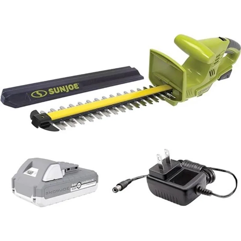 Sun Joe 18-in 24 V Cordless Electric Handheld Hedge Trimmer Kit w/ 2.0 Ah Battery and Charger