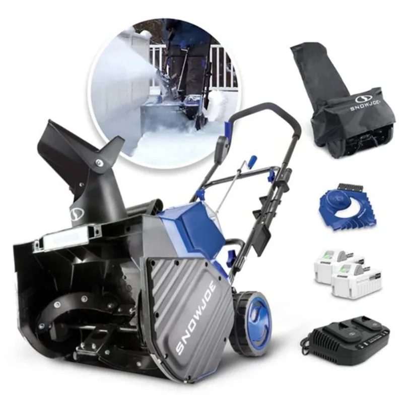 Snow Joe 48 V IONMAX Snow Blower Bundle w/ 2x 4 Ah Batteries+ Dual Port Charger and Ice Scraper