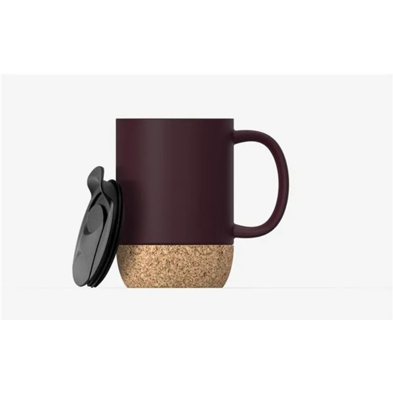 Asobu Cork 12-fl oz Burgundy Insulated Ceramic Cup w/ Built-In Cork Coaster