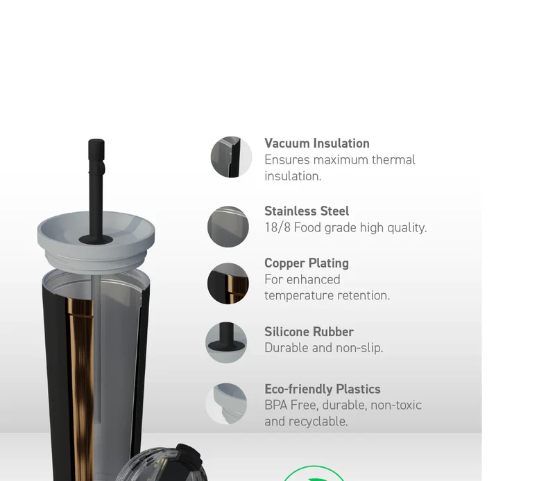 Aict27Bk Asobu Ocean Tumbler Black 800Ml Black