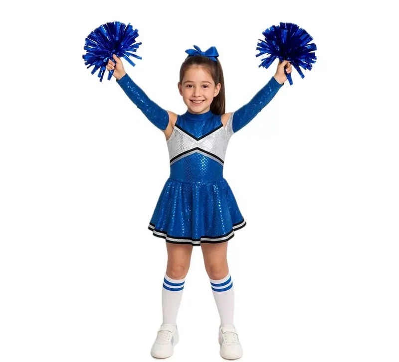 Disfraz de Animadora azul para niña 8-10A