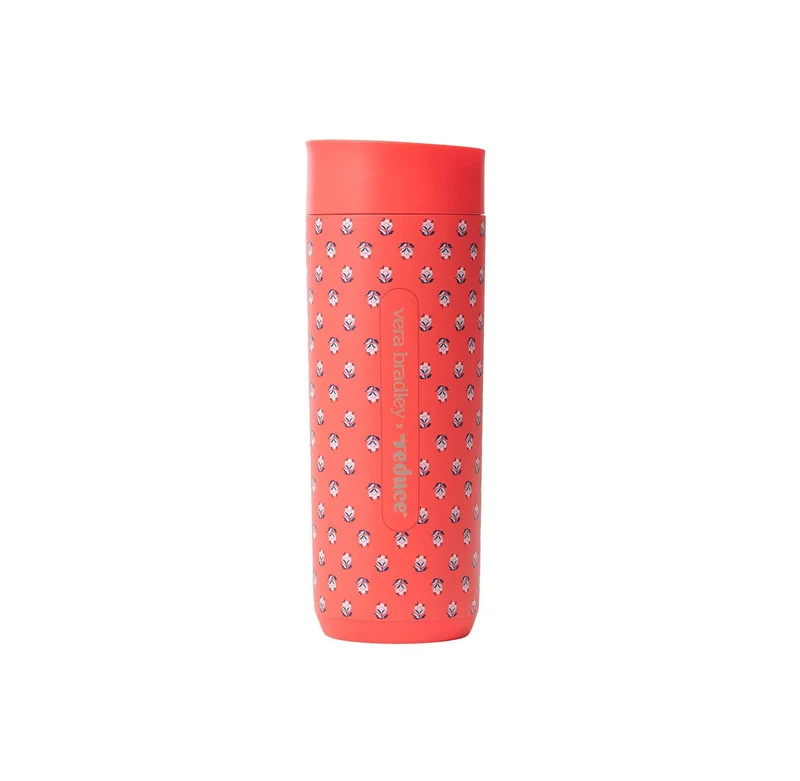 Insulated Stainless Steel Coffee Tumbler - Bluebell Ditsy Hibiscus Open Box