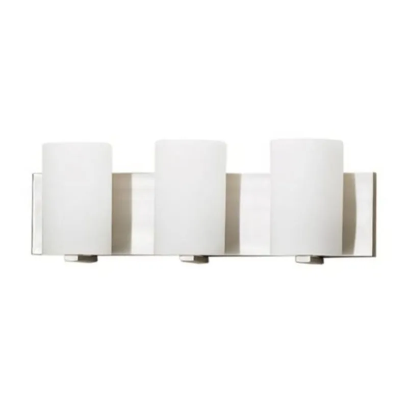 Russell Lighting Atlas 3-Light Vanity Light Bar with Opal Glass - Brushed Chrome
