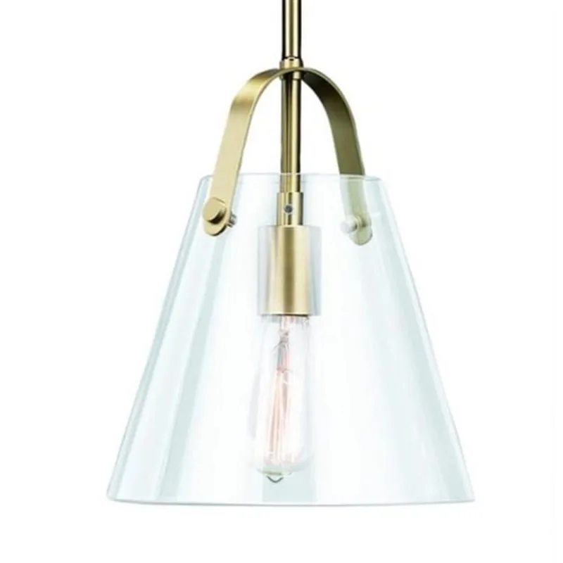 Russell Lighting Cosmo Pendant 1-Light - Soft Gold with Clear Glass