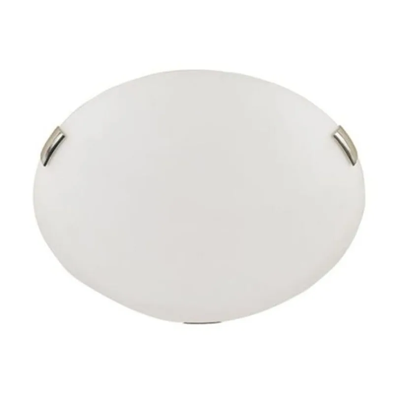 Russell Lighting Lunar Flush Mount - Brushed Chrome with Opal Glass