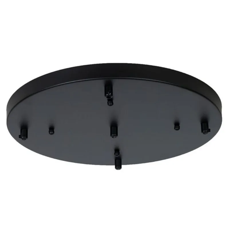 Russell Lighting Nova 5-Port Build Your Own Round Ceiling Canopy 14-in - Black