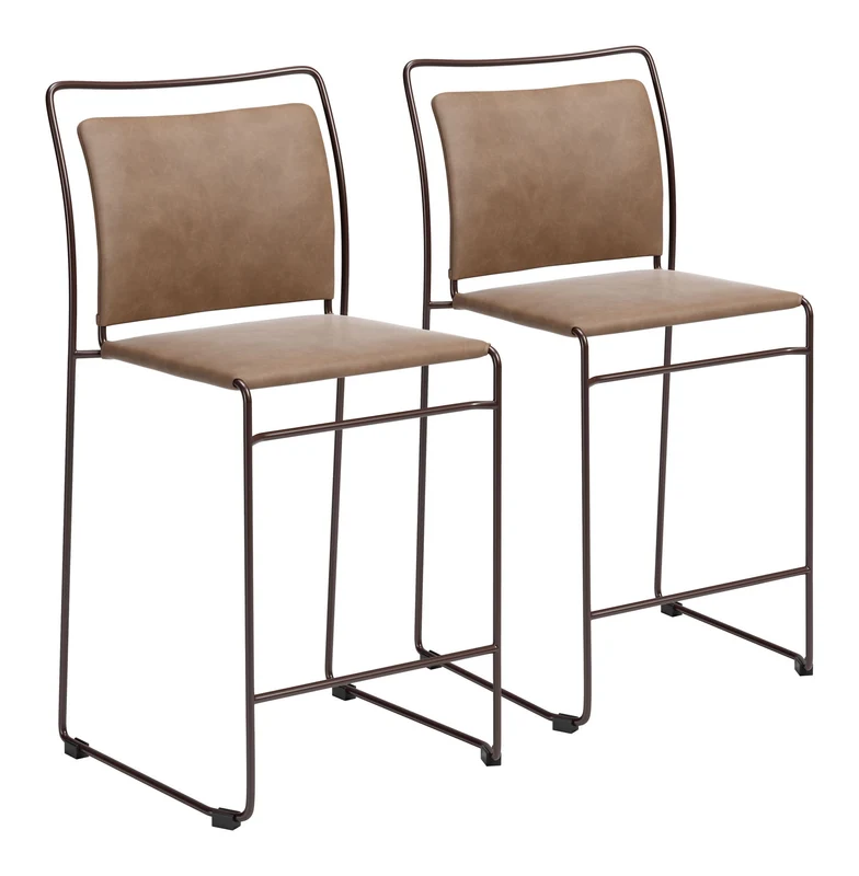 Verbena - Counter Stool (Set of 2) Light Brown
