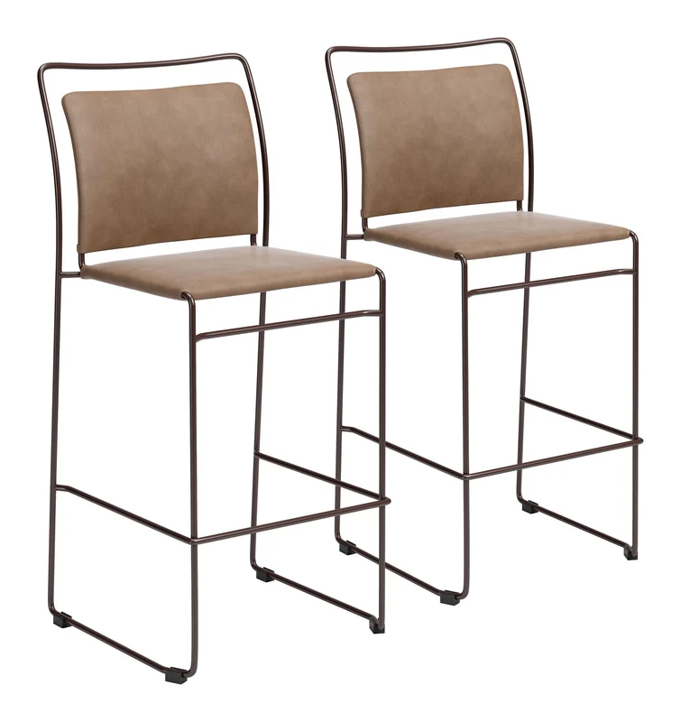 Verbena - Barstool (Set of 2) Light Brown