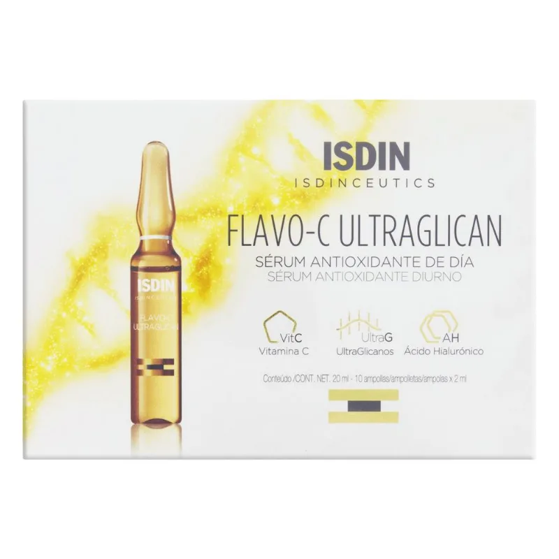 Sérum Facial Isdinceutics Flavo-C Ultraglican Diurno 10 Ampolas de 2ml